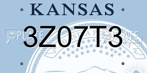 3Z07T3 Kansas License Plate