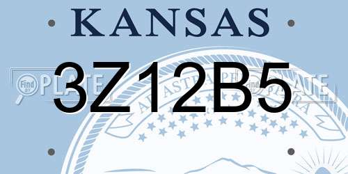 3Z12B5 Kansas License Plate