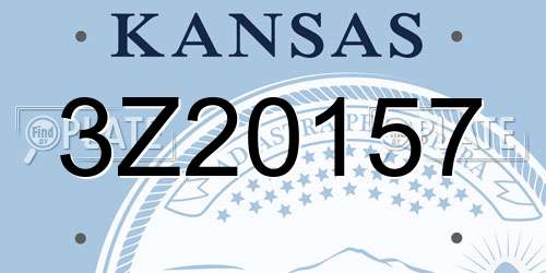 3Z20157 Kansas License Plate