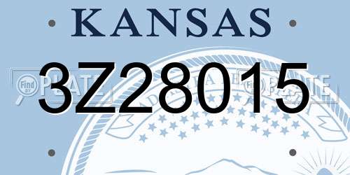 3Z28015 Kansas License Plate