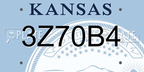 3Z70B4 Kansas License Plate