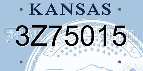 3Z75015 Kansas License Plate