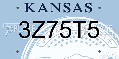 3Z75T5 Kansas License Plate