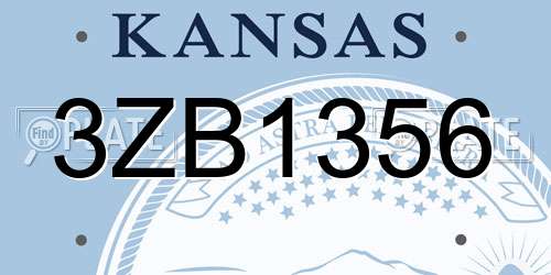 3ZB1356 Kansas License Plate