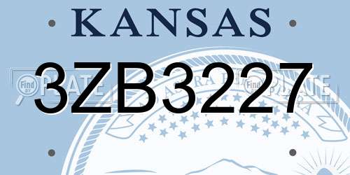 3ZB3227 Kansas License Plate