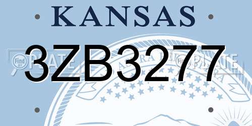 3ZB3277 Kansas License Plate