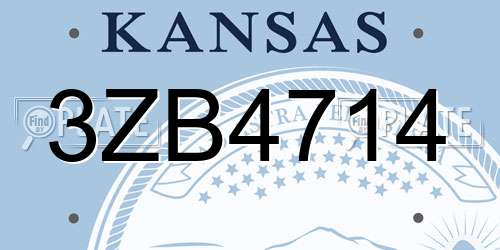 3ZB4714 Kansas License Plate
