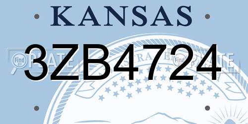 3ZB4724 Kansas License Plate