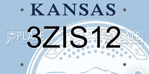 3ZIS12 Kansas License Plate