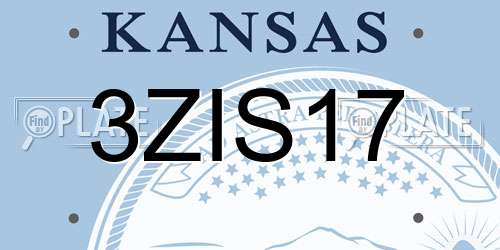 3ZIS17 Kansas License Plate