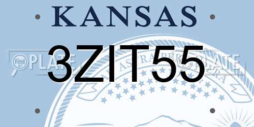 3ZIT55 Kansas License Plate