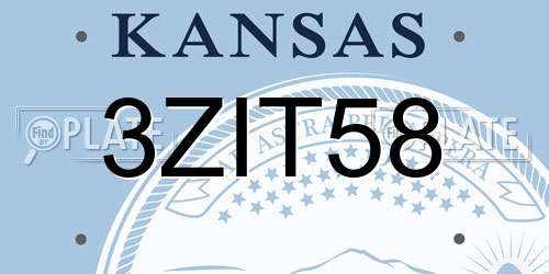 3ZIT58 Kansas License Plate