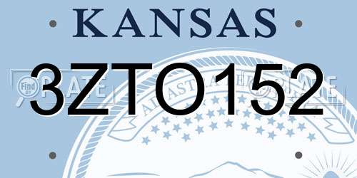 3ZTO152 Kansas License Plate