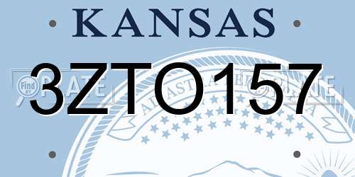 3ZTO157 Kansas License Plate