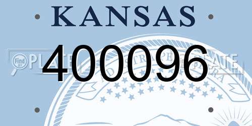 400096 Kansas License Plate