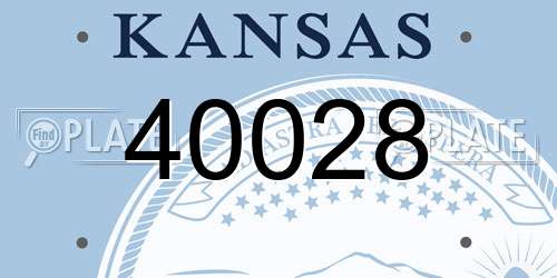 40028 Kansas License Plate