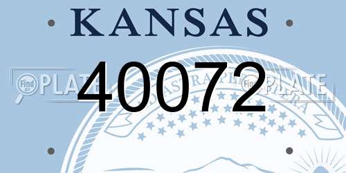40072 Kansas License Plate