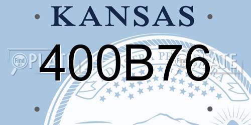 400B76 Kansas License Plate