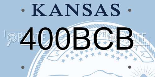 400BCB Kansas License Plate