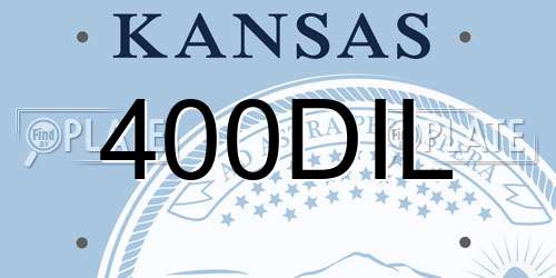 400DIL Kansas License Plate