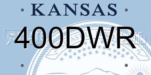 400DWR Kansas License Plate