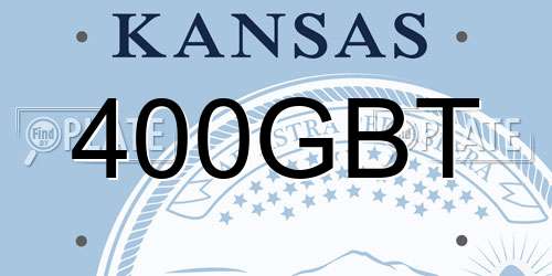 400GBT Kansas License Plate