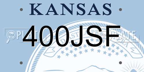 400JSF Kansas License Plate
