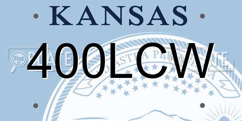 400LCW Kansas License Plate