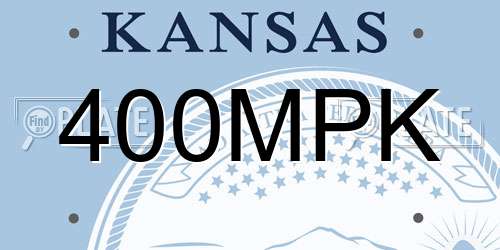 400MPK Kansas License Plate