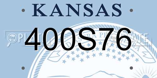 400S76 Kansas License Plate