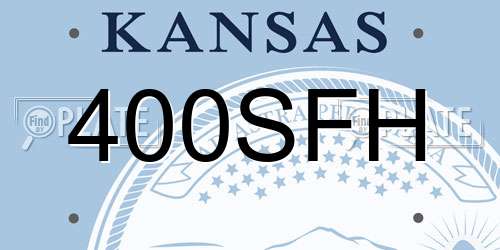 400SFH Kansas License Plate