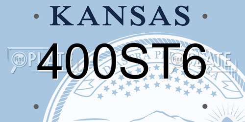 400ST6 Kansas License Plate