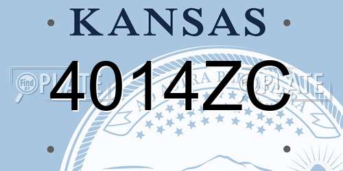 4014ZC Kansas License Plate