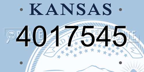 4017545 Kansas License Plate