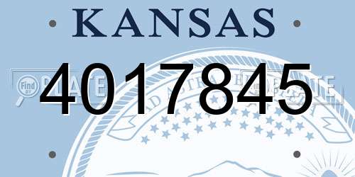 4017845 Kansas License Plate