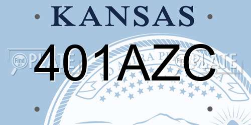 401AZC Kansas License Plate