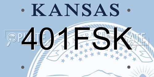 401FSK Kansas License Plate