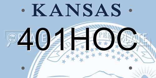 401HOC Kansas License Plate
