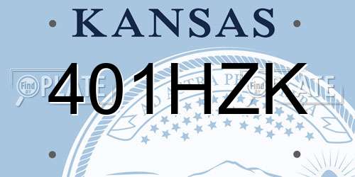 401HZK Kansas License Plate