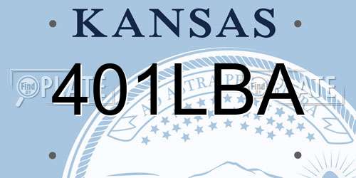 401LBA Kansas License Plate