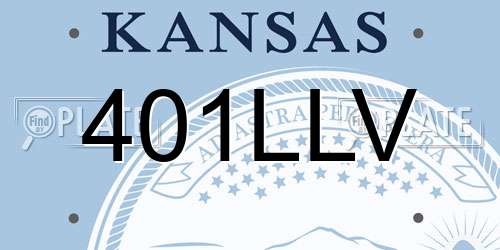 401LLV Kansas License Plate