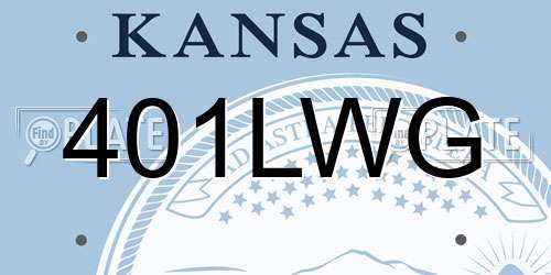 401LWG Kansas License Plate