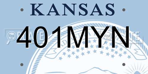 401MYN Kansas License Plate