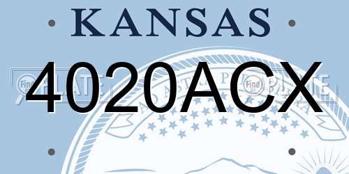 4020ACX Kansas License Plate