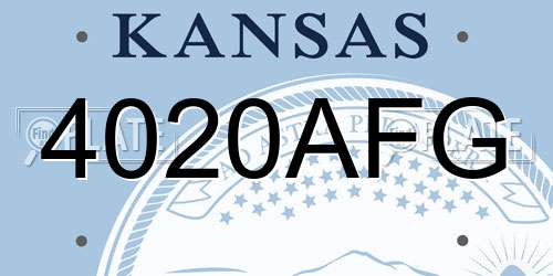 4020AFG Kansas License Plate