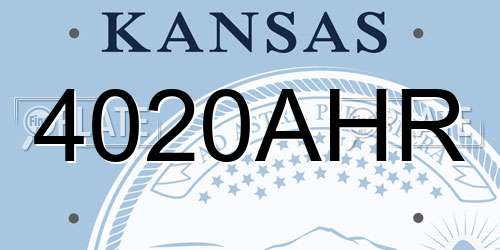 4020AHR Kansas License Plate