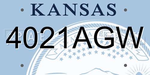 4021AGW Kansas License Plate
