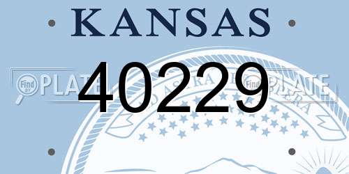 40229 Kansas License Plate