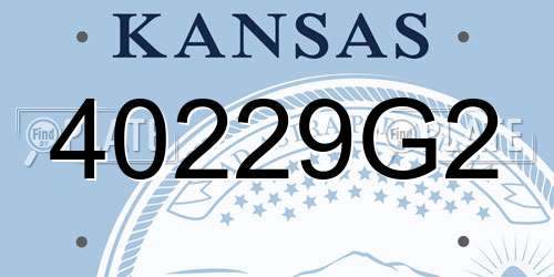 40229G2 Kansas License Plate