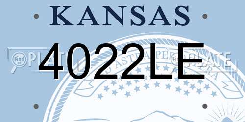 4022LE Kansas License Plate